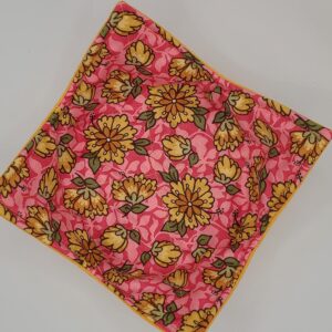 Yellow Flowers on Pink Microwave Cozy Yellow Dahlia Reversible Soup Bowl Buddy Microwaveable Potholder Floral Handmade Housewarming Hostess Mothers Day Gifts Under 10