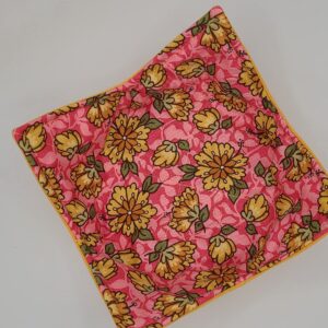 Yellow Flowers on Pink Microwave Cozy Yellow Dahlia Reversible Soup Bowl Buddy Microwaveable Potholder Floral Handmade Housewarming Hostess Mothers Day Gifts Under 10