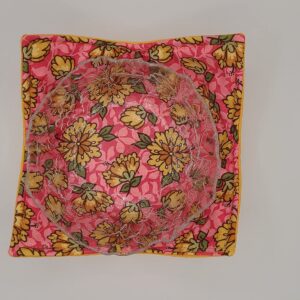 Yellow Flowers on Pink Microwave Cozy Yellow Dahlia Reversible Soup Bowl Buddy Microwaveable Potholder Floral Handmade Housewarming Hostess Mothers Day Gifts Under 10