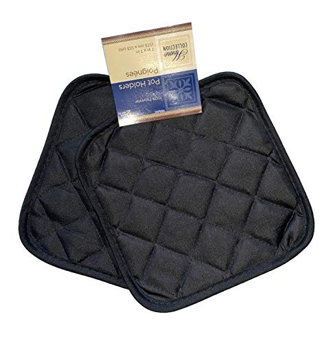 Greenbriar Pack of Four (4) Black Home Store Pot Holders (2 Sets of 2) P