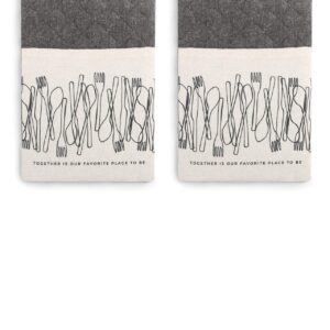 Together Favorite Place Utensil Grey 30 x 8 Cotton Blend Fabric Double Oven Mitt