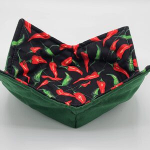 Hot Pepper Microwave Bowl Cozy Southwestern Reversible Microwaveable Potholder Cayenne Chilis Soup Buddy Southwestern Kitchen Linens Chef Teacher Gifts Spicy Food Lover Gift Under 10