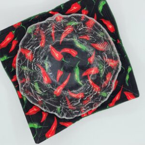 Hot Pepper Microwave Bowl Cozy Southwestern Reversible Microwaveable Potholder Cayenne Chilis Soup Buddy Southwestern Kitchen Linens Chef Teacher Gifts Spicy Food Lover Gift Under 10