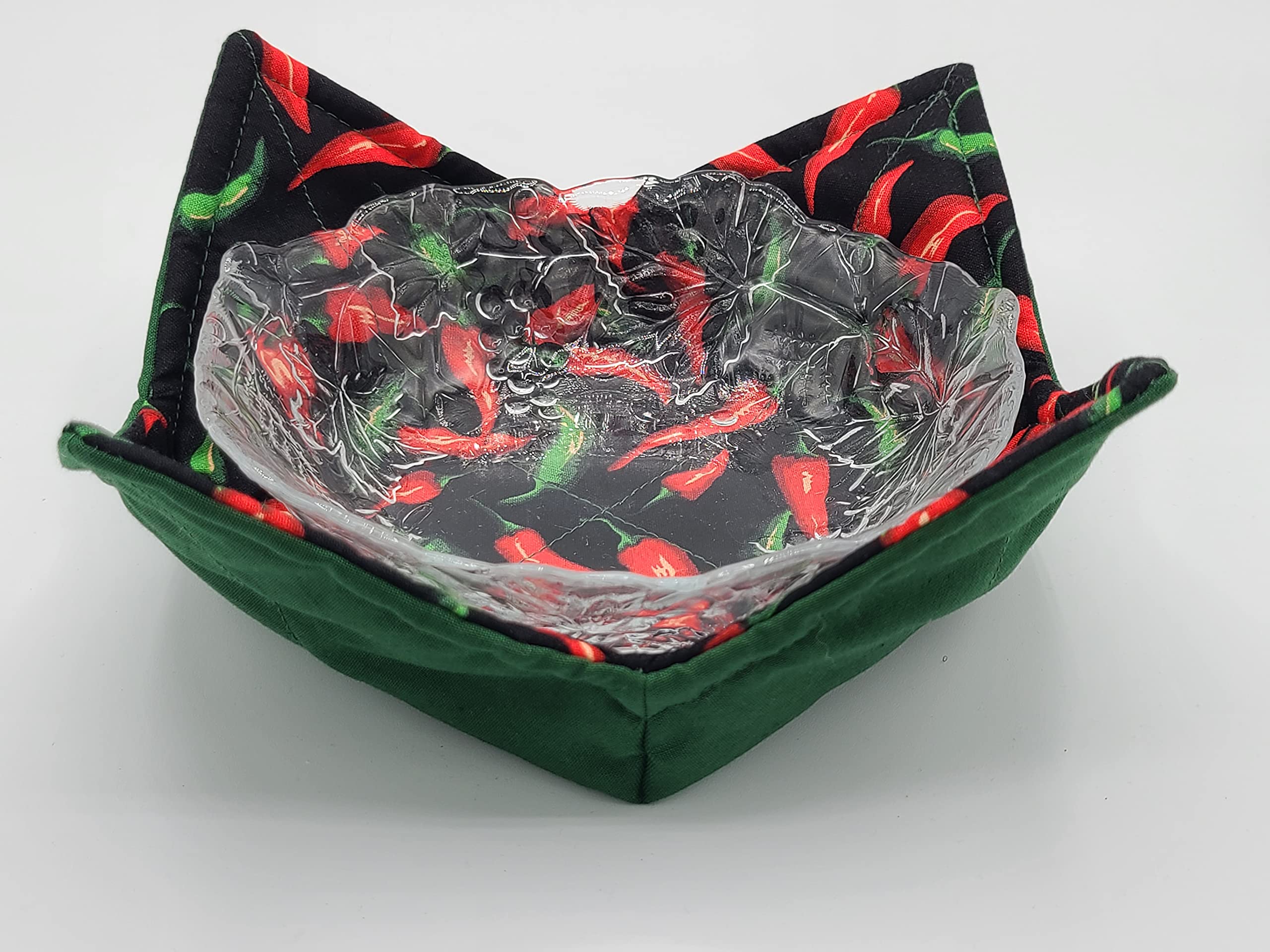 Hot Pepper Microwave Bowl Cozy Southwestern Reversible Microwaveable Potholder Cayenne Chilis Soup Buddy Southwestern Kitchen Linens Chef Teacher Gifts Spicy Food Lover Gift Under 10