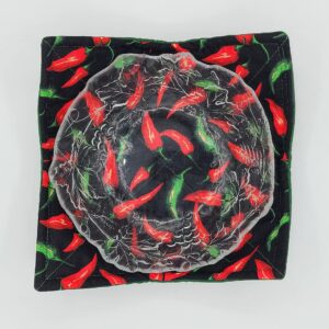 Hot Pepper Microwave Bowl Cozy Southwestern Reversible Microwaveable Potholder Cayenne Chilis Soup Buddy Southwestern Kitchen Linens Chef Teacher Gifts Spicy Food Lover Gift Under 10