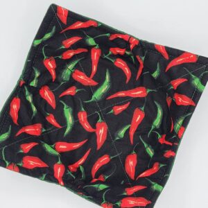 Hot Pepper Microwave Bowl Cozy Southwestern Reversible Microwaveable Potholder Cayenne Chilis Soup Buddy Southwestern Kitchen Linens Chef Teacher Gifts Spicy Food Lover Gift Under 10