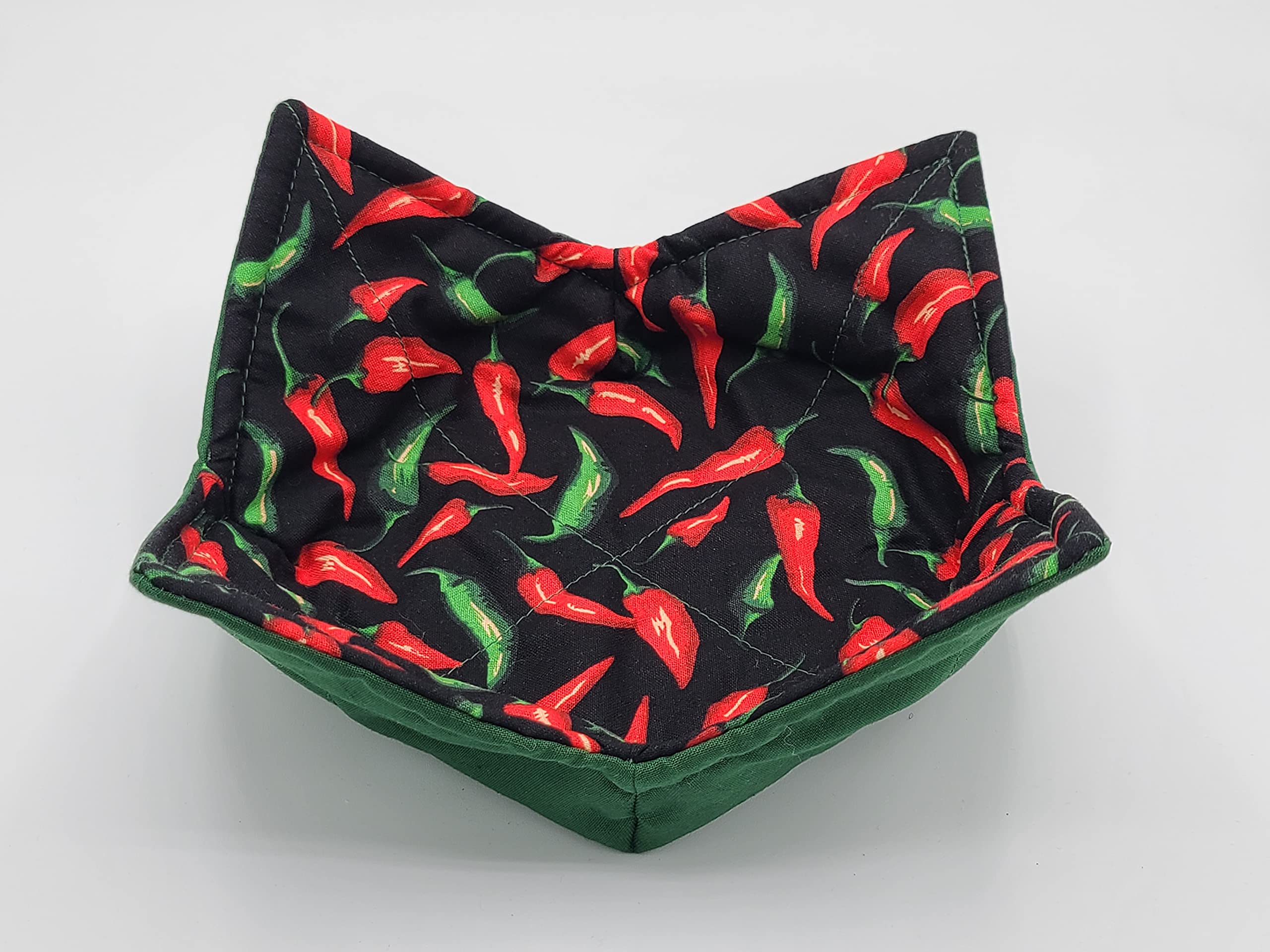 Hot Pepper Microwave Bowl Cozy Southwestern Reversible Microwaveable Potholder Cayenne Chilis Soup Buddy Southwestern Kitchen Linens Chef Teacher Gifts Spicy Food Lover Gift Under 10