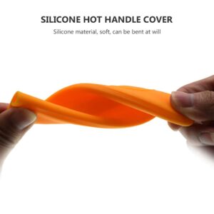 Cabilock 5pcs Pot Handle Cover Skillet Pan Handle Cover Cast Iron Handle Cover Silicone Handle Sleeve Pot Pad Silicone Mitts Silicone Hot Handle Cover Detachable Kitchenware