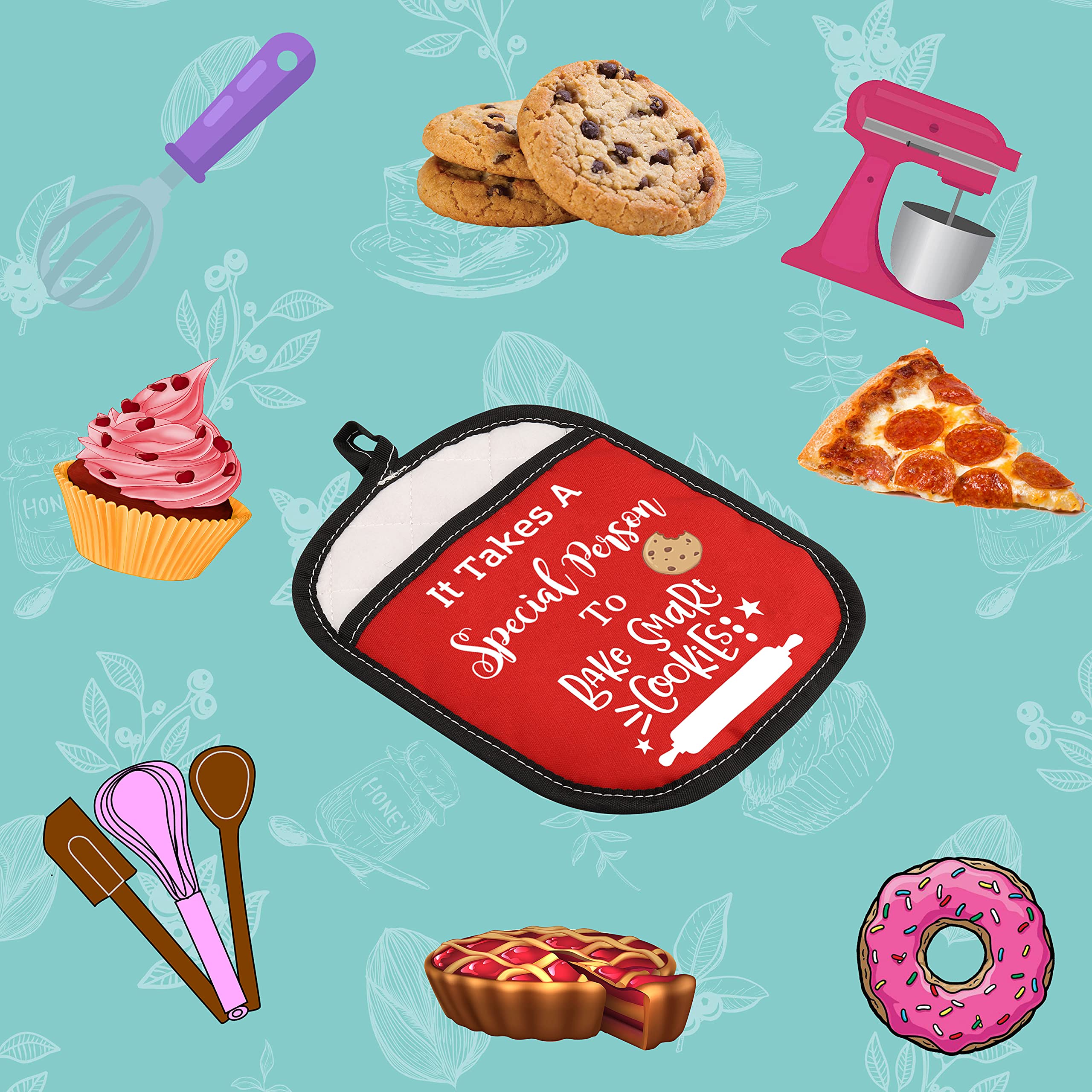 Teacher Appreciation Gift It Takes A Special Person to Bake Smart Cookies Oven Pot Holder with Pocket for Teacher (Person Bake Cookie)