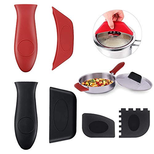 6 Pack Silicone Hot Handle Holder Non Slip Pot Holders Cover，Pan Handle Sleeve Pot Holders Cover, Non Slip Rubber Pot Holders, Handles Grip Covers for Frying Cast Iron Skillet Metal Pan