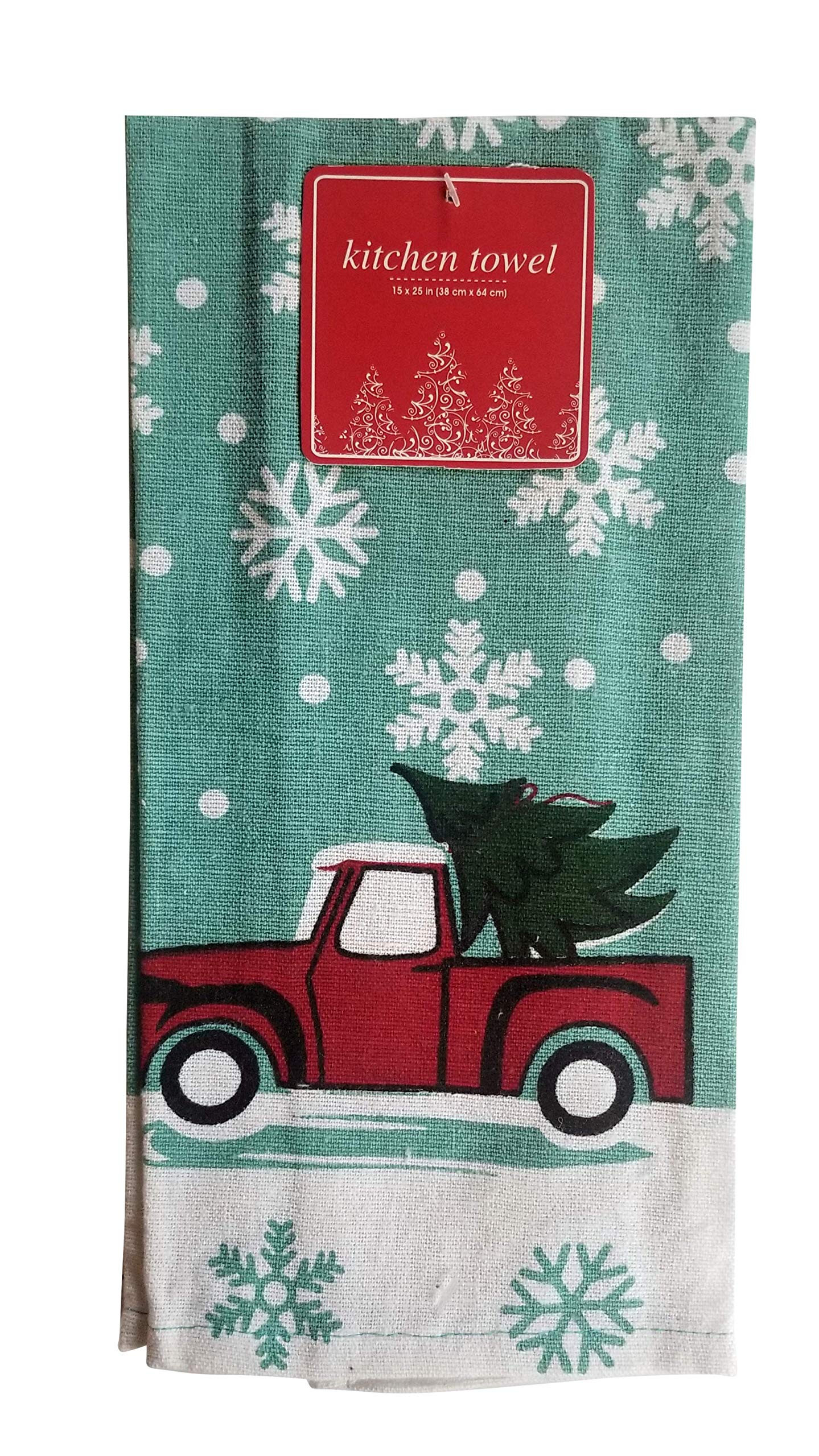 Seasonal Holiday Kitchen Linen Set Placemats Napkins Pot Holder Oven Mit (4 Retro Pickup Truck Towels w Pot Holder & Oven Mitt)