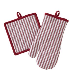 skl home by saturday knight ltd. winter greetings oven mitt & pot holder set, natural