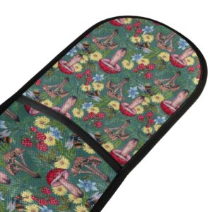 Forset Harvest Plant Botanical Double Mitts Heat Resistant Potholder Double Oven Mitts Extra Long 36"x7" for Kitchen Cooking Backing Microwave Handling Hot Pots