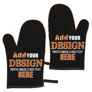 custom 2pcs oven mitts for kitchen personalized your own image photo logo text heat resistant kitchen oven glove for kitchen cooking baking bbq