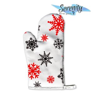 Christmas Home Decoration | Kitchen Decor | Snowflakes | Oven Mitt Pot Holder | Old Fashion XMAS | Rustic Holiday Accents | Christma Gift 2021 Santa Grandma Clause (Most Wonderful Time Of The Year)