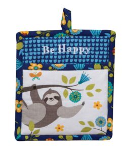 kay dee designs slow sloth pocket mitt pot holder, 8 x 9, various