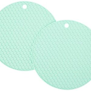 HG HGROPE Resistant Hot Pads Silicone Pot Holder Trivet Mats,Spoon Rest, Jar Opener Garlic Peeler, Green