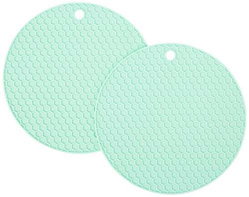 HG HGROPE Resistant Hot Pads Silicone Pot Holder Trivet Mats,Spoon Rest, Jar Opener Garlic Peeler, Green