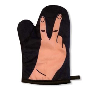 peace sign oven mitt funny unity cooking graphic kitchen accessories funny graphic kitchenwear funny food novelty cookware black oven mitt