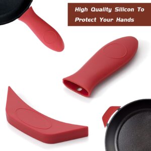 Silicone Hot Handle Holder, 3 Pack Pot Holders Cover Rubber Hot Resistant Non Slip Pot Holder Sleeves for Cast Iron Skillets Metal Frying Pans Aluminum Cookware Handles (Color 2)