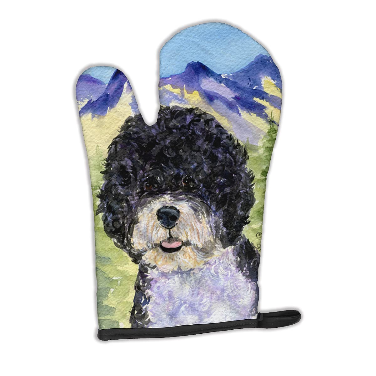 Caroline's Treasures SS8303OVMT Portuguese Water Dog Oven Mitt Heat Resistant Thick Oven Mitt for Hot Pans and Oven, Kitchen Mitt Protect Hands, Cooking Baking Glove