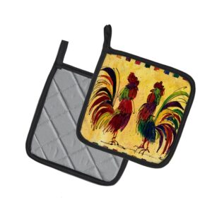 Caroline's Treasures 8062PTHD Bird - Rooster Pair of Pot Holders Kitchen Heat Resistant Pot Holders Sets Oven Hot Pads for Cooking Baking BBQ, 7 1/2 x 7 1/2