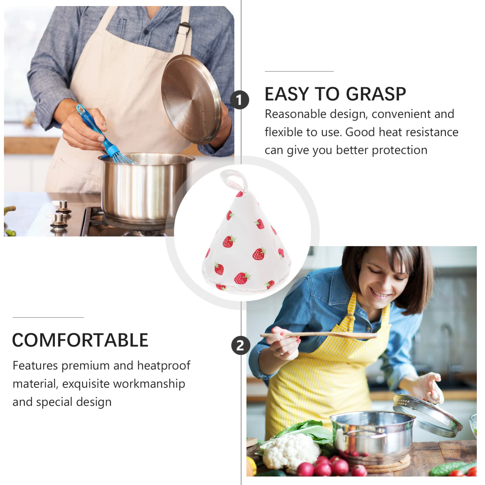 Hemoton Hot Pot Handle Cover Triangular Pot Handle Cap Thicken Air Fryer Polyester Oven Mitts