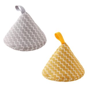 pot lid cover 2pcs insulation pot gloves triangles pot handle cap anti- scalding pan handle cover cooking mitts for kitchen pot cover handle caps