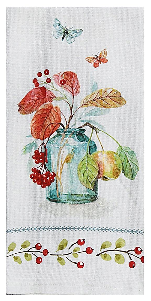 Kay Dee Designs Blue Bottle Dual Purpose Terry Towel White/Orange