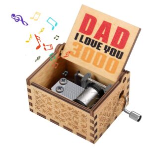 kidtoy gifts for dad father daddy papa, birthday present gift for dad father things for dad fathers day vintage wooden hand cranked music box from son daughter to dad daddy