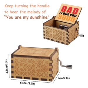 KIDTOY Gifts for Dad Father Daddy Papa, Birthday Present Gift for Dad Father Things for Dad Fathers Day Vintage Wooden Hand Cranked Music Box from Son Daughter to Dad Daddy