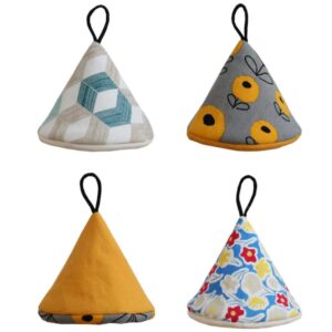 hemoton 4pcs hanging conical oven mitts little oven gloves pot holder blended fabrics conical hat japanese style for kitchen cooking non slip grips