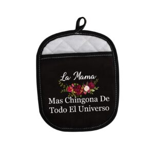 levlo mexican mom baking oven mitts la mama mas chingona de todo el universo pot holders for spanish mom (la mama mas chingo)