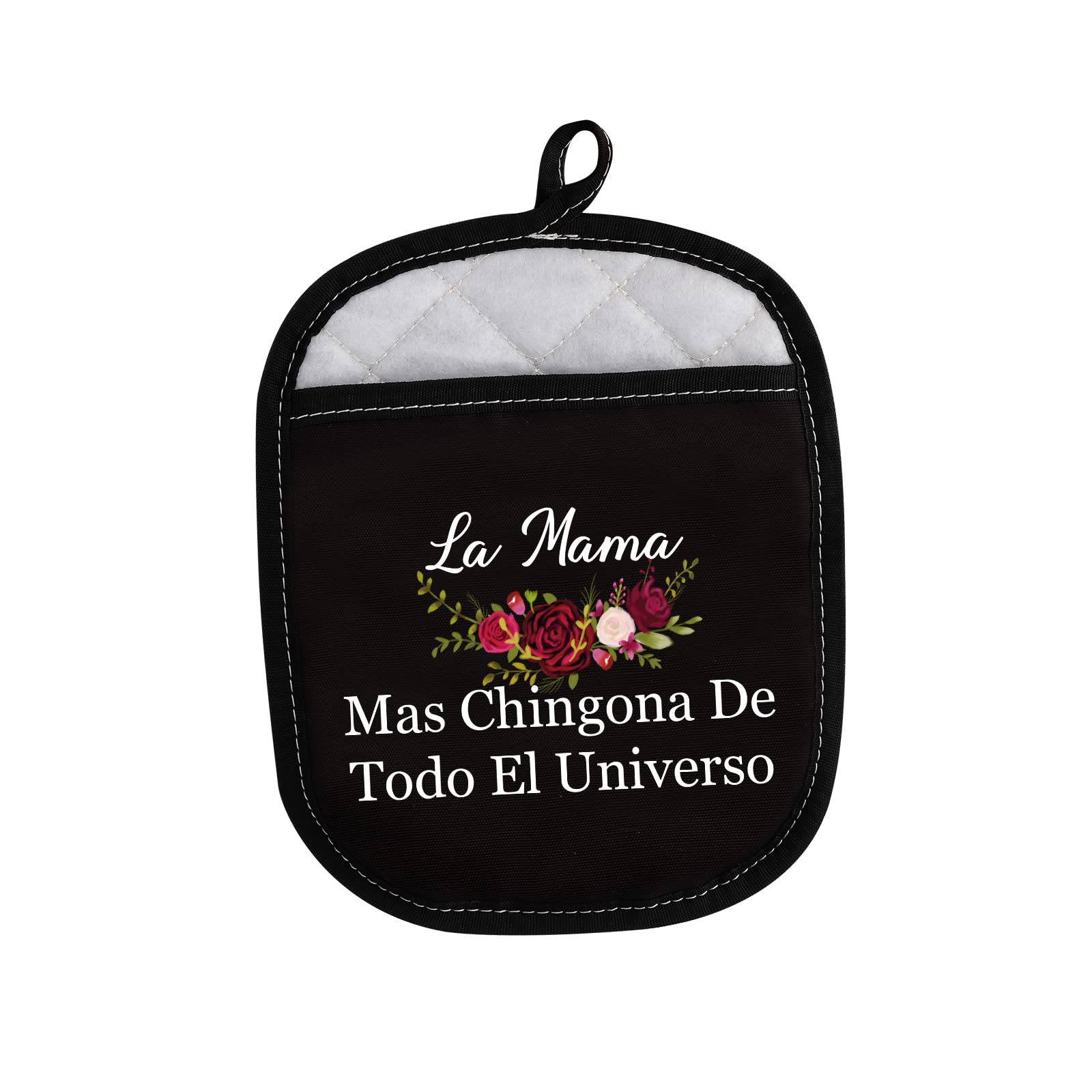 LEVLO Mexican Mom Baking Oven Mitts La Mama Mas Chingona De Todo El Universo Pot Holders for Spanish Mom (La Mama Mas Chingo)