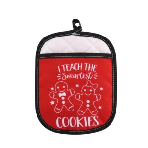 teacher gift i teach the smartest cookies teacher graduation gift from student funny oven pads pot holder baking gift (smartest cookies)