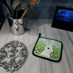 Caroline's Treasures VHA3023PTHD Easter Bunny Rabbit Pair of Pot Holders Kitchen Heat Resistant Pot Holders Sets Oven Hot Pads for Cooking Baking BBQ, 7 1/2 x 7 1/2