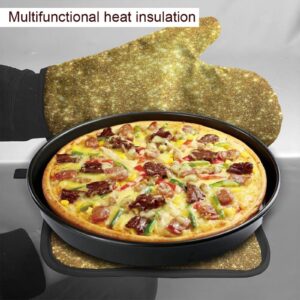 Gold Oven Mitts and Pot Holders Sets Heat Resistant 2 Pcs Kitchen Sets for Kitchen,Cooking,Baking,Grilling,Cooks Gifts