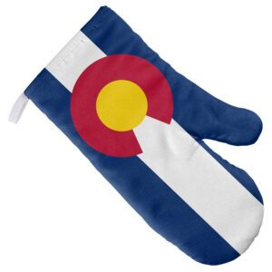 colorado flag oven mitt for indoor/outdoor kitchen and bbq