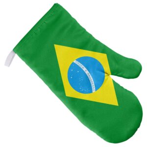 brazil flag oven mitt for indoor/outdoor kitchen and bbq