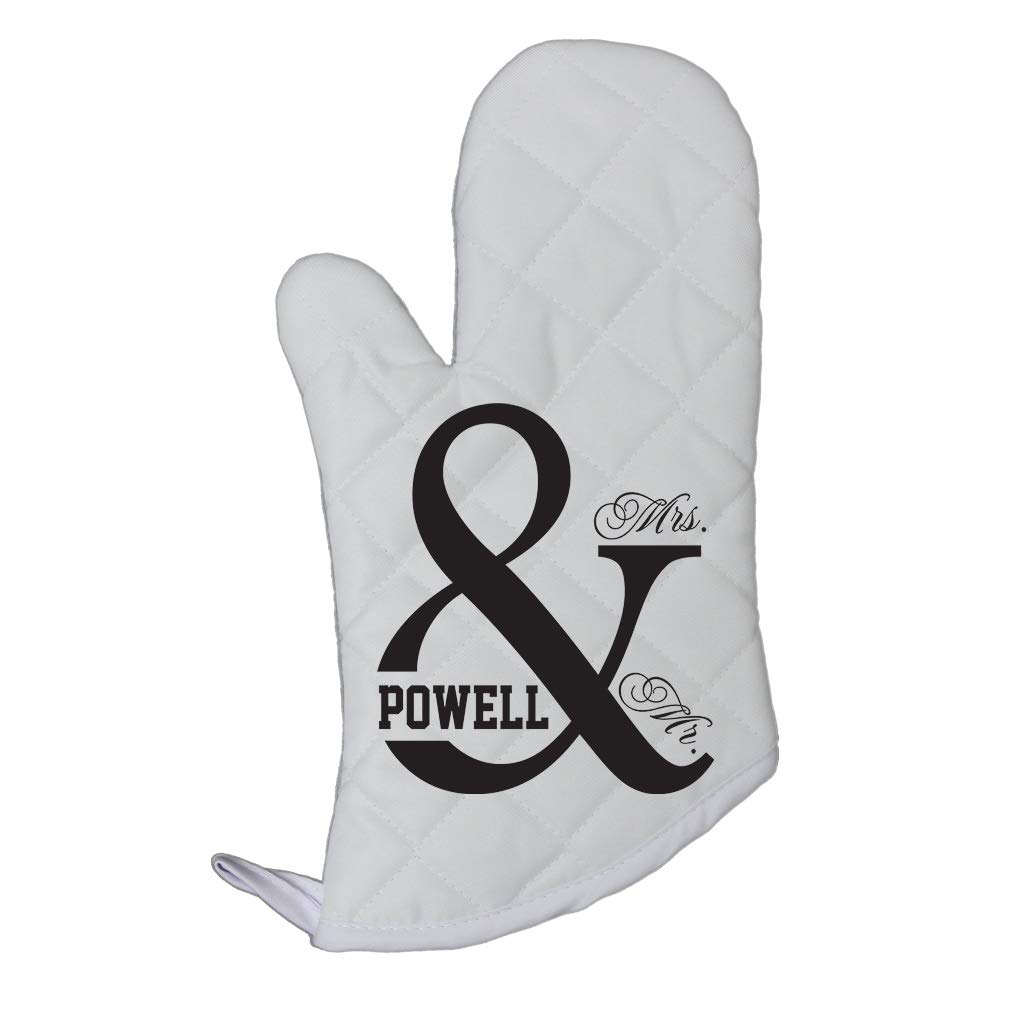 Personalized Custom Text Wedding Mr & Mrs Polyester Oven Mitt Kitchen Mittens