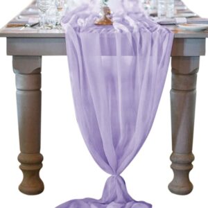 socomi 10ft lavender chiffon table runner 29x120 inches wedding runner sheer thanksgiving christmas bridal shower decorations