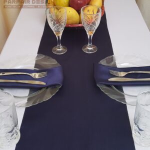 Parfair Dessin Pack of 10 Satin Table Runners 12 x 108 inch for Wedding Banquet Reception Party Decoration, Bright Silk and Smooth Fabric Party Table Runner - Navy Blue