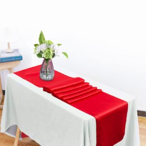 2 Pack Red Table Runners, Christmas Satin Table Runner 12x108 Inches Long, Silk and Smooth Fabric Table Runner for Wedding, Parties, Banquets, Events Decoration