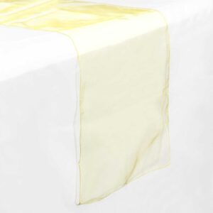 lann's linens - 5 organza 14" x 108" dining room table runners for wedding, reception or party - yellow