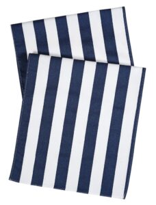90 inch table runner indoor outdoor patio table linens buffet table covers dining room table decorations beach party navy blue striped