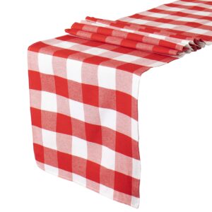 shinybeauty buffalo check table runner 13''x72'' red and white cotton checkered table runner buffalo plaid table cover for family dinners plaid table runner for farmhouse gingham table runner