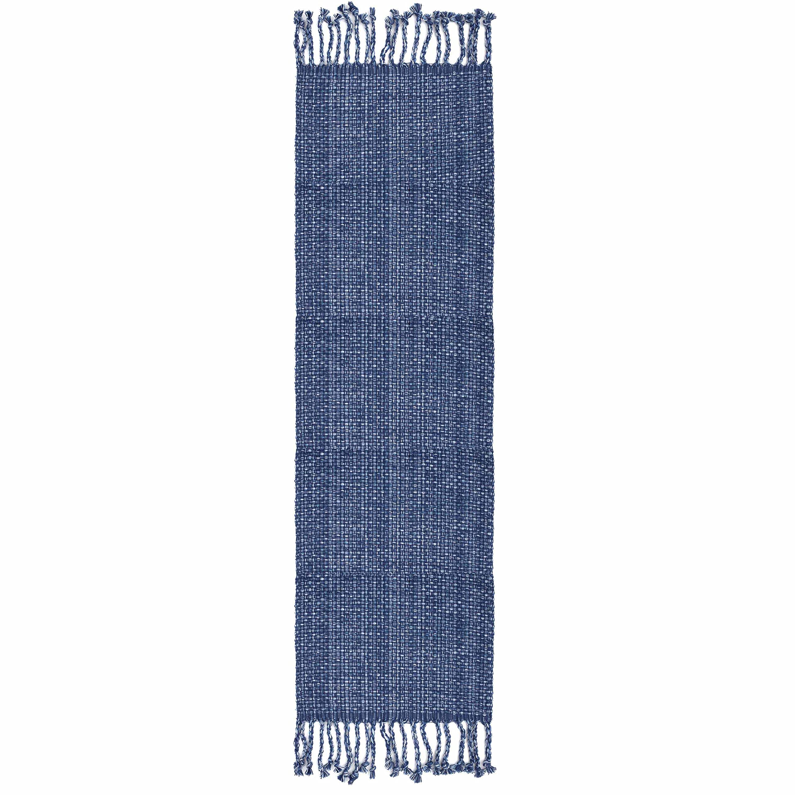 100% Cotton Table Runner for Dining Room Tables Rectangle Two Tone Woven Fabric 72" x 13" Soft Durable Table Runner, Dark Blue