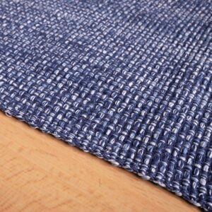 100% Cotton Table Runner for Dining Room Tables Rectangle Two Tone Woven Fabric 72" x 13" Soft Durable Table Runner, Dark Blue