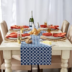 DII Lattice Tabletop Collection, Table Runner, 14x72, Nautical Blue