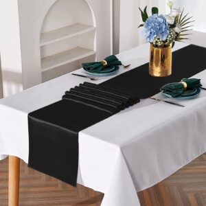 GFCC Pack of 10 Black Satin Table Runner 12 x 108 Inches for Wedding Party Events Decoration